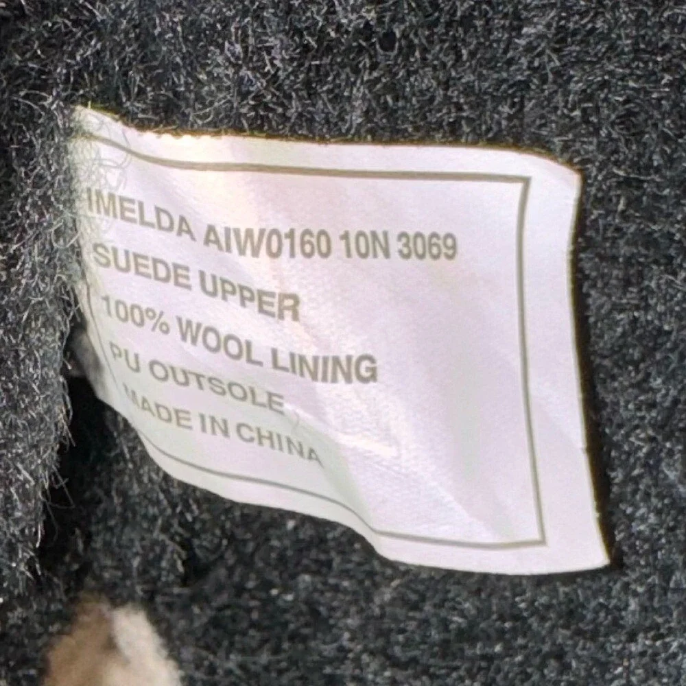 ABEO Imelda Black Suede and Shearling Ankle Boots, Women's Size‎ 10, EUC